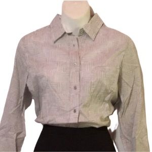 NWT J. Crew White and Black Patterned Button Down